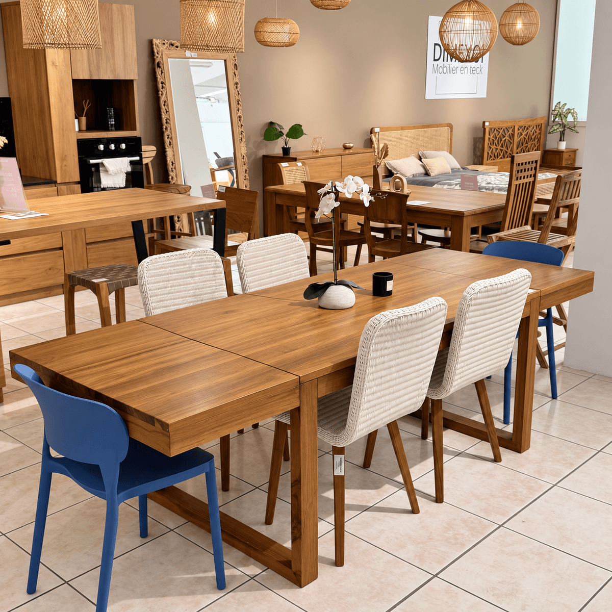Table de salle à manger avec extensions - 250/150x90x75 cm