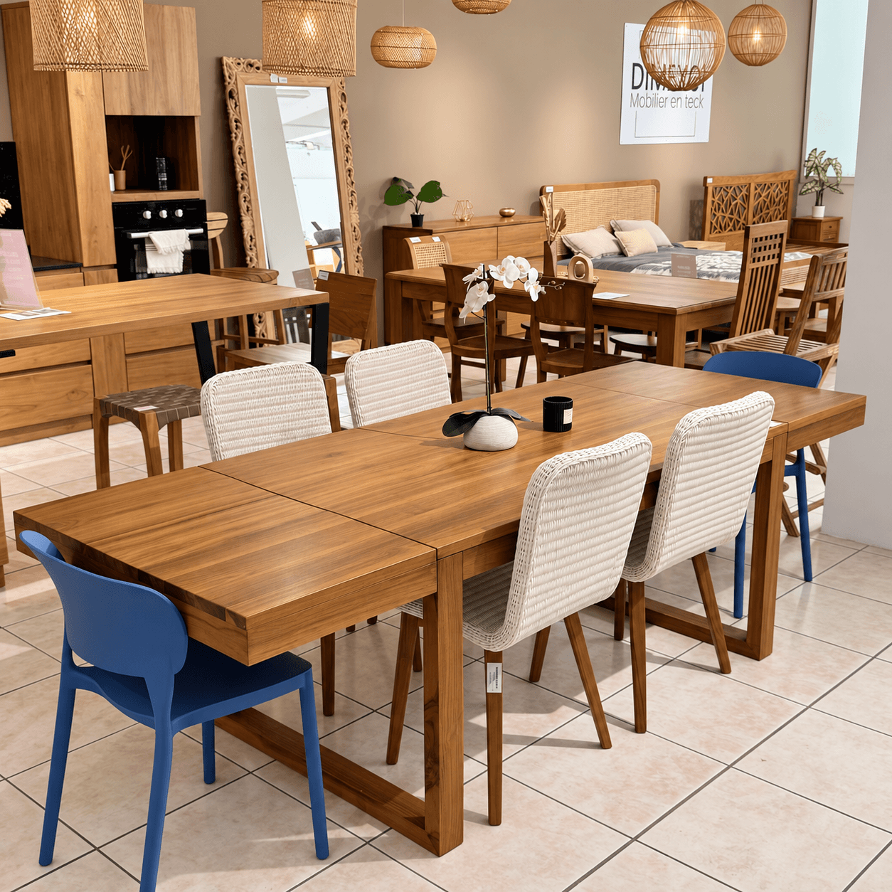 Table de salle à manger avec extensions - 250/150x90x75 cm