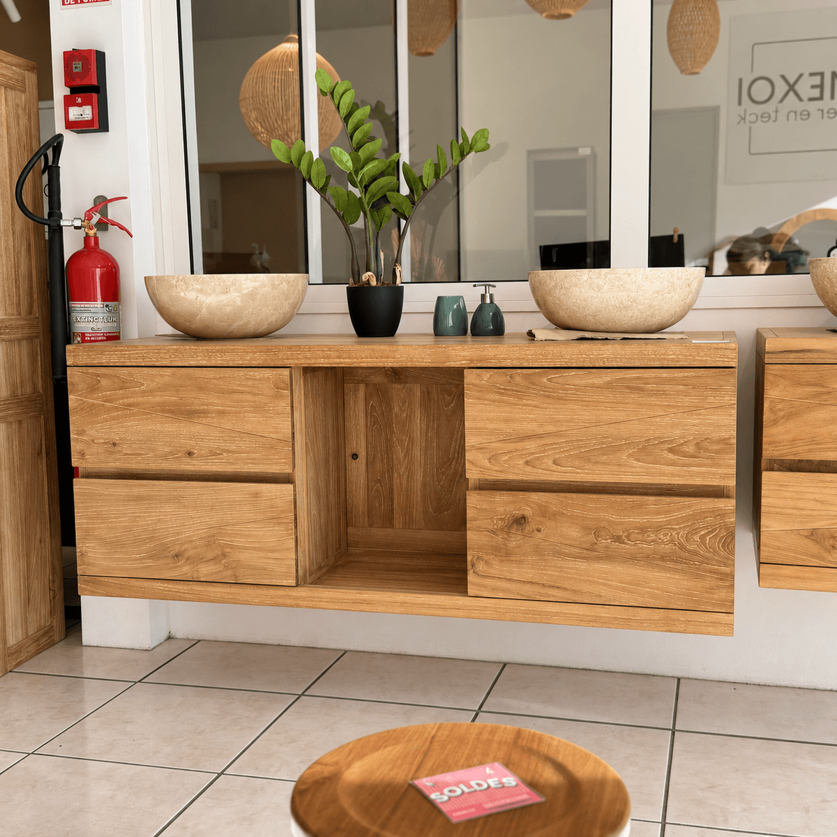 Meuble de salle de bains Zigzag - 4T - 150x50x60 cm