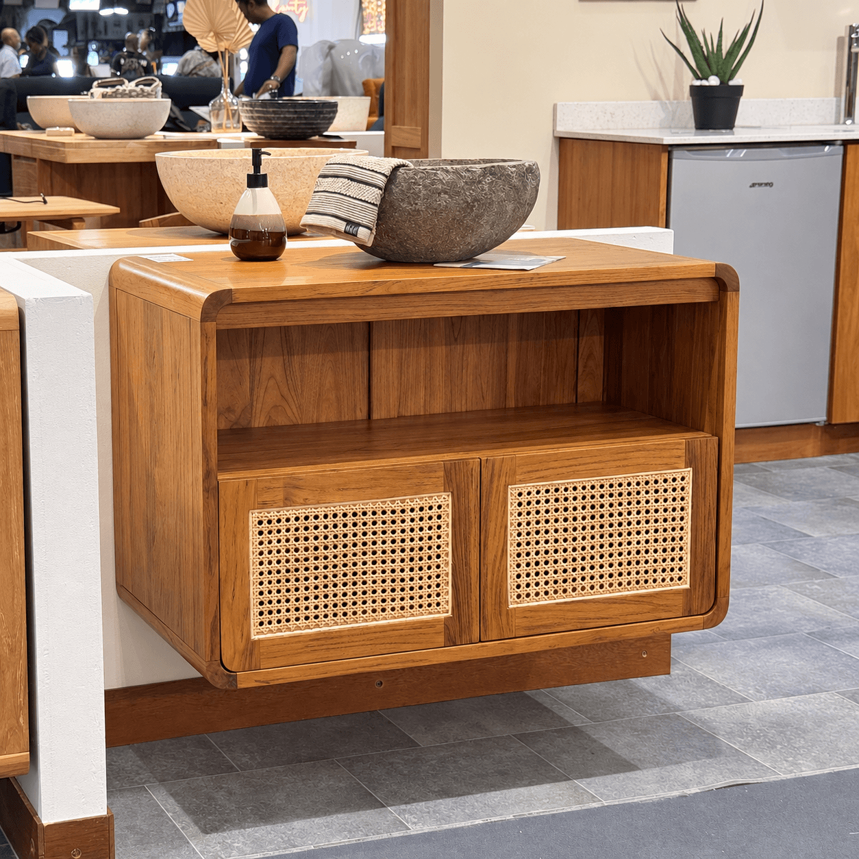 Meuble de salle de bains Padoda - 2T Rotin - 90x50x60 cm